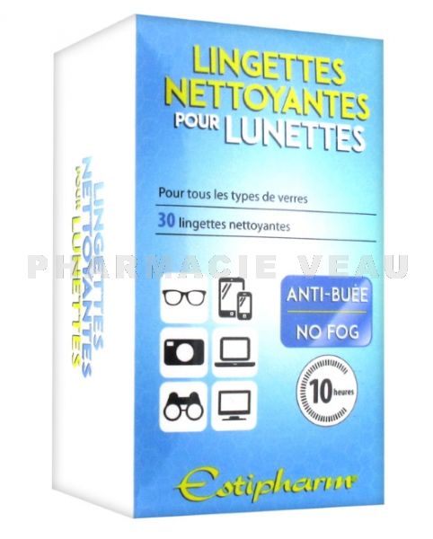Estipharm Lingette microfibre anti-buée pour lunettes - Pharmacie Veau