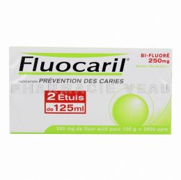 FLUOCARIL Bi-fluoré 250 mg Pâte Dentifrice Menthe LOT 2  tubes 125 ml