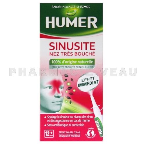 HUMER Spray nasal Nez Très Bouché Sinusites (Spray 15 ml) Pharmacie Veau