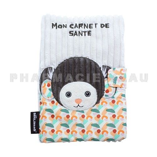 Protege Carnet De Sante Bebe Singe Beige Deglingos Pharmacie Veau