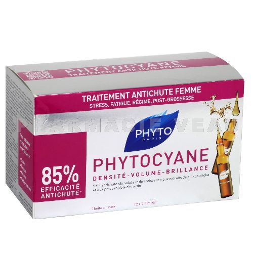 PHYTOCYANE Antichute Chute cheveux FEMME (12 fioles) Pharmacie Veau