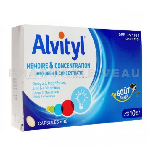 ALVITYL Mémoire et Concentration (30 capsules) Pharmacie Veau