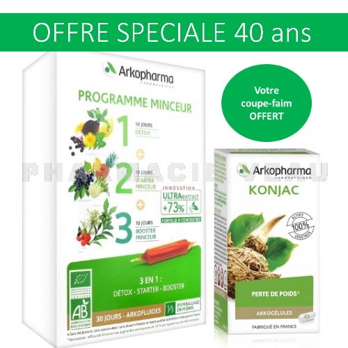 Arkopharma Minceur Bio 30 Ampoules Coupe Faim Konjac Pharmacie Veau