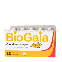 BioGaia Probiotiques Arôme Fraise 10 cp à croquer - L.Reuteri ProTectis