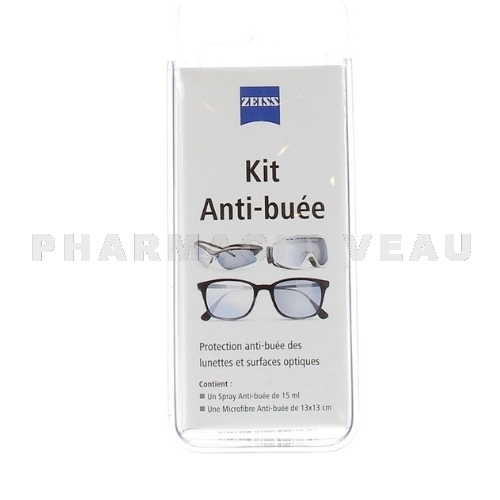 Vaporisateur antibuée avec lingette pour lunette - 15 ml