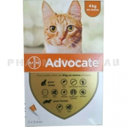 Advocate - Tiques Et Puces - Chats Et Furets - -4Kg - 3 Pipettes