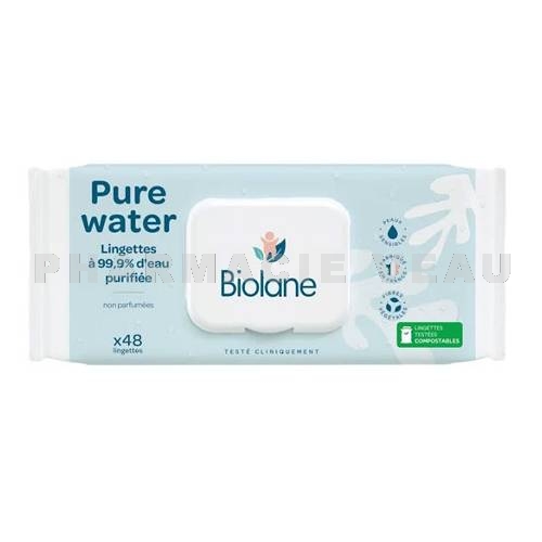 Biolane Expert - Lingettes Bébé Pure Water x60/3x60 Lingettes