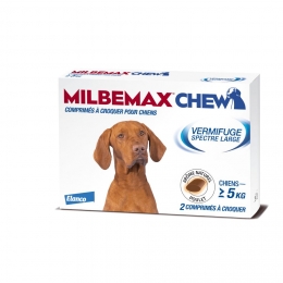 Milbemax Chew Chiens 5kg et plus - 2 comprimés