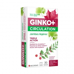 GINKO+ Circulation Jambes légères - 30 comprimés - Recordati