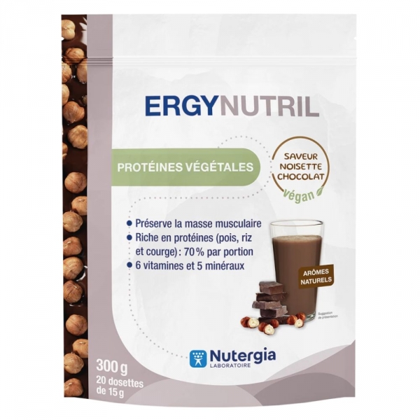Nutergia -  Ergynutril - Protéines végétales noisette chocolat - 300g