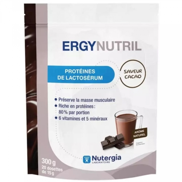  NUTERGIA Ergynutril Protéines de Lactosérum Cacao - 300g