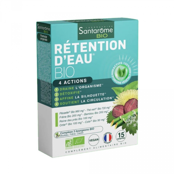 SANTAROME BIO - Rétention d'Eau Bio - 15 comprimés