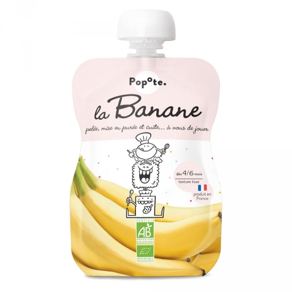 Popote Bébé - Compote La Banane 100% Bio - Gourde de 120g