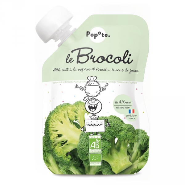 Popote Bébé - Purée de Brocoli 100% Bio - Gourde de 120g