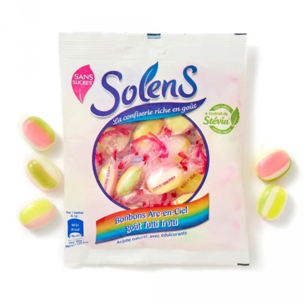 SOLENS - Bonbons Arc-en-Ciel Sans Sucre - Sachet 100g