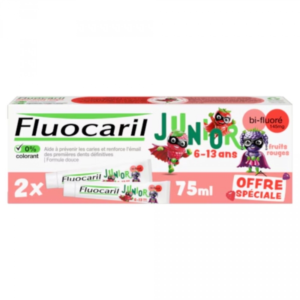 FLUOCARIL Junior Dentifrice Gel Fruits rouges 6-13 ans