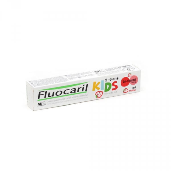 FLUOCARIL KIDS Dentifrice Bi-Fluoré Gel Fraise 3-6 Ans 50 ml