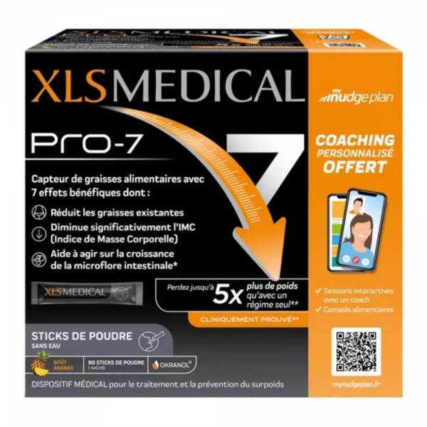 XLS MEDICAL Pro-7 Capteur de Graisses 90 sticks de poudre