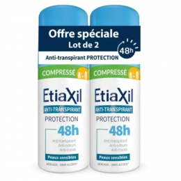 ETIAXIL - Déodorant Anti-transpirant 48h Compressé Lot 2x100 ml