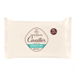 CAVAILLES - Lingettes Déodorantes Dermato 48h - 15 Lingettes