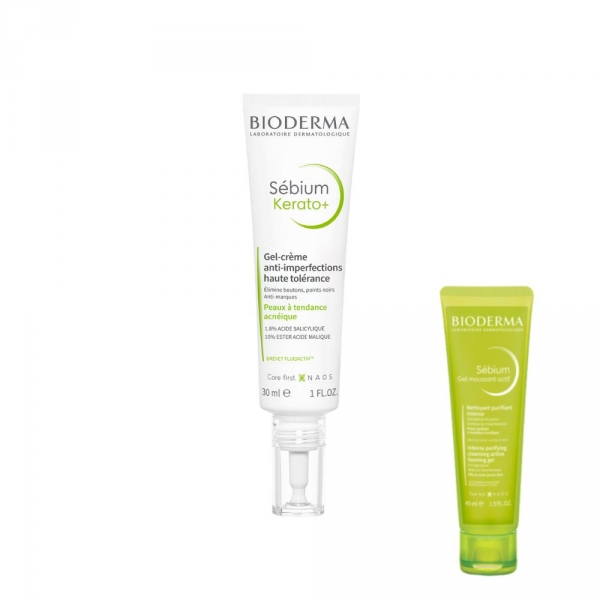 BIODERMA - Sébium Kerato+ Gel Crème Anti-Imperfections 30 ml + Gel Moussant 45ml offert