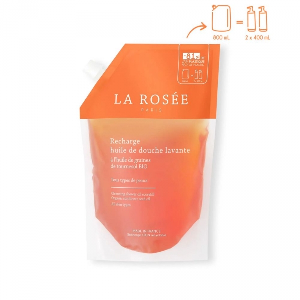 La Rosée - Ecorecharge Huile de Douche Lavante BIO Tournesol - 800ml 