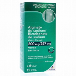 VIATRIS - Alginate de Sodium/ Bicarbonate de Sodium - 12 Sachets