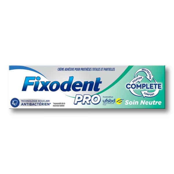 Fixodent Pro Complete NEUTRE Crème adhésive Prothèses Dentaires (47g)