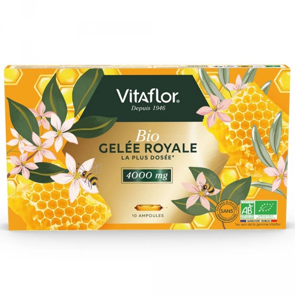 VITAFLOR BIO Gelée Royale 4000MG 10 ampoules de 15ml