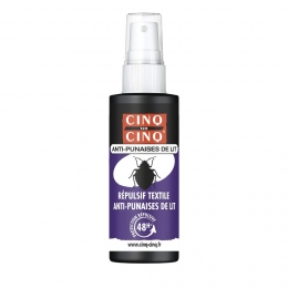 5/5 CINQ sur CINQ - Spray Répulsif Anti-Punaise de Lit - Spécial Textile - 50ml