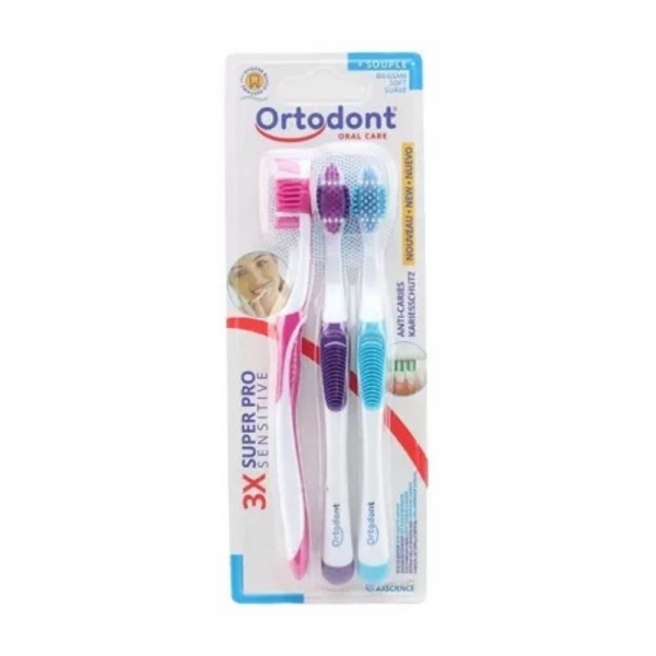 ORTODONT SuperPro Sensitive Souple - 3 brosses à dent