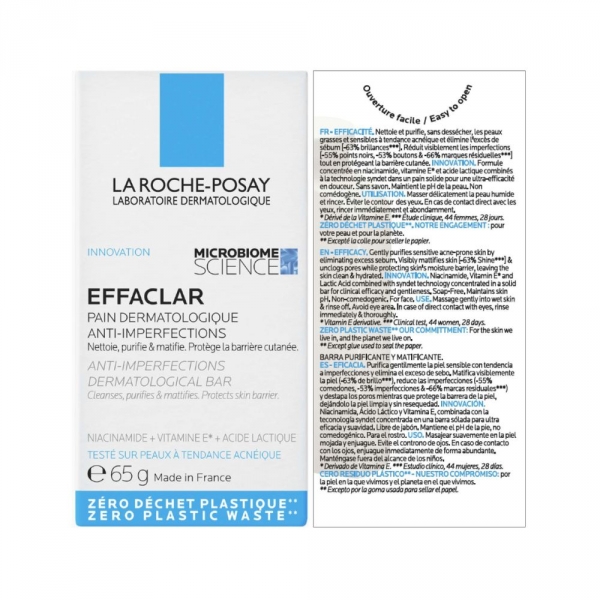 LA ROCHE POSAY - EFFACLAR Pain Dermatologique Anti-Imperfections - 65g