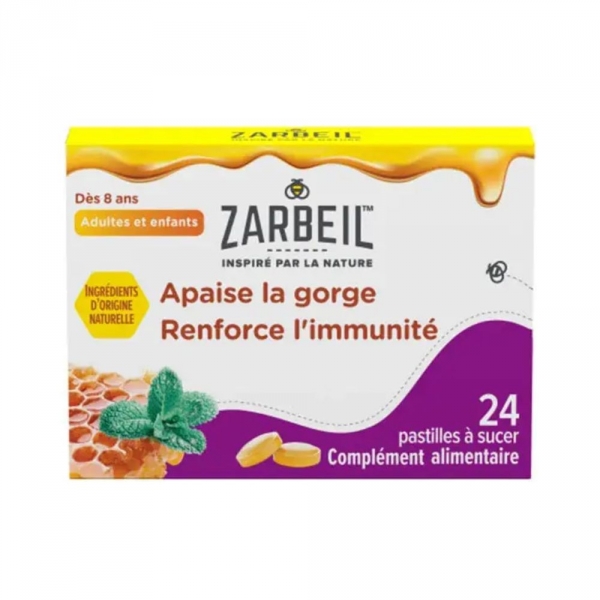 ZARBEIL - 24 Pastilles pour la Gorge - Apaisement Rapide