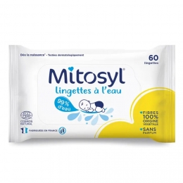 MITOSYL - Lingettes à l'Eau pour Bébé - 60 Lingettes