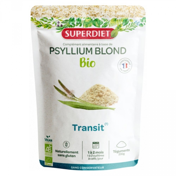 SUPERDIET - Psyllium Blond Bio - 200g de poudre