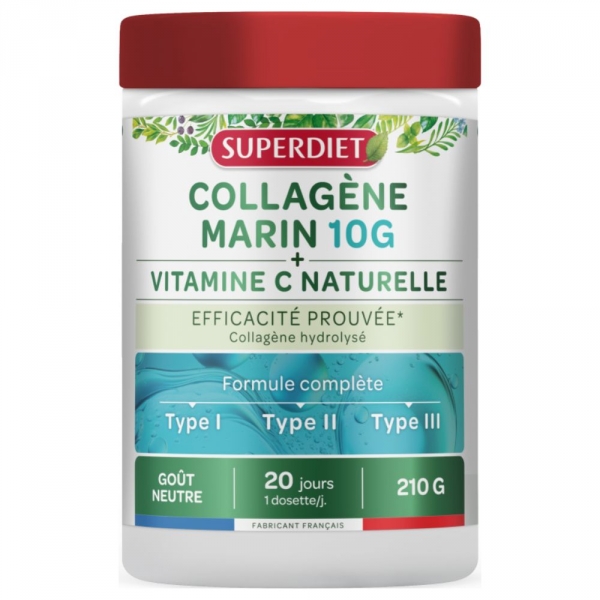 SUPERDIET - Collagène Marin 10G + Vitamine C Naturelle