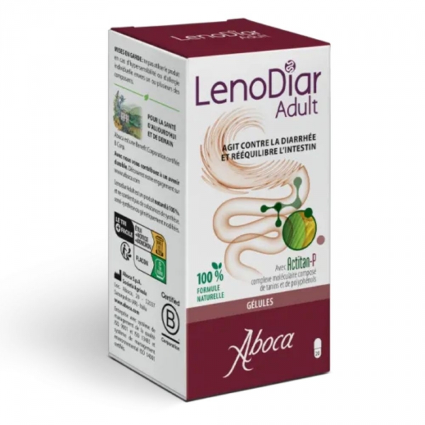 LenoDiar Adult - Contre la Diarrhée - 20 gélules - Aboca 