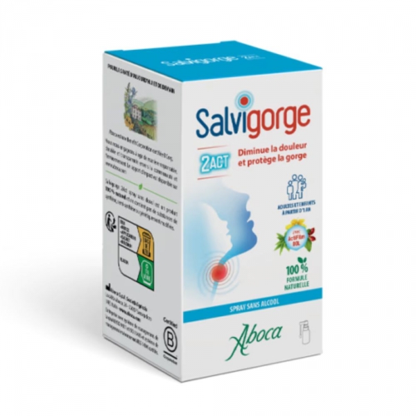 Salvigorge 2Act - Spray sans Alcool pour la Gorge - 30ml