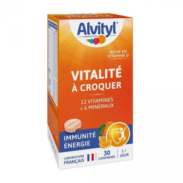 ALVITYL Vitalité - 12 Vitamines et 6 Minéraux - 30 comprimés à croquer