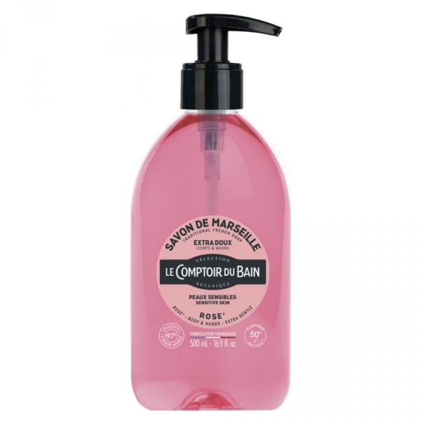 Le Comptoir du Bain - Savon liquide de Marseille à la Rose (500ml)