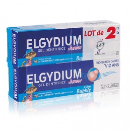 ELGYDIUM JUNIOR Dentifrice Enfant 7/12 ans Bubble LOT 2x50ml