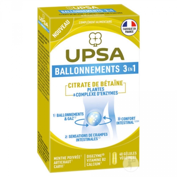 UPSA Ballonnements 3 en 1 - 40 gélules