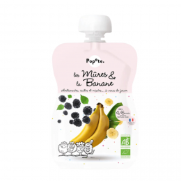 Popote Bébé - Compote Mûres & Banane 100% Bio - Gourde de 120g