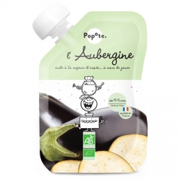 Popote Bébé - Purée d'aubergine 100% Bio - Gourde de 120g