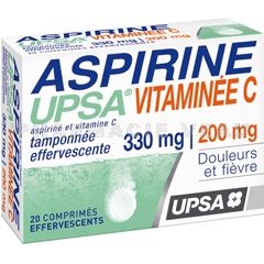 ASPIRINE UPSA VITAMINEE C 330/200 mg 20 comprimés effervescents