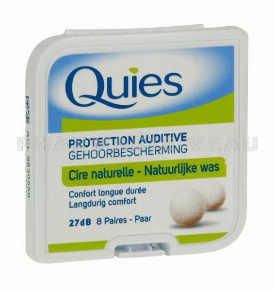 QUIES Protection auditive Cire naturelle (8 paires) Pharmacie Veau