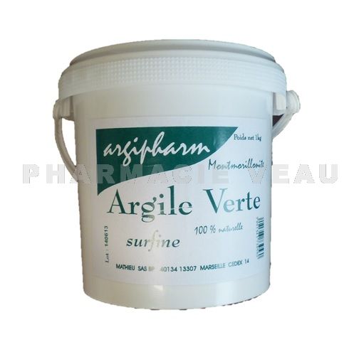 Argipharm Argile Verte poudre Surfine 1Kg - PharmacieVeau